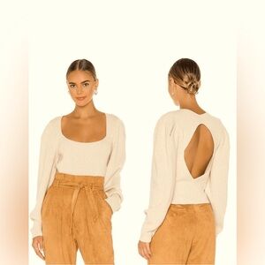 Free People Saffron Open Back Ribbed  Sweater Size Medium